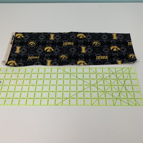 Iowa Hawkeyes Team Fleece Fabric Scrap 40x6 Quilt Craft Pillow Sewing Remnant - Picture 2 of 5