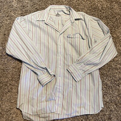 Vintage Hugo Boss Dress Shirt Mens 16 34/35 Button Up Embroidered Check 