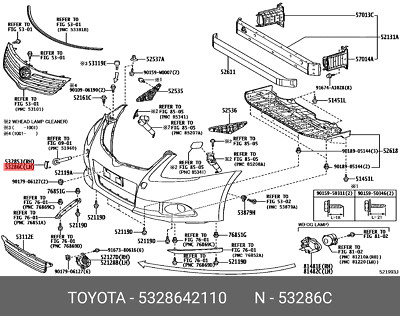 Original Abdeckung, Stoßstange Armloch vorne, links, 5328642110 für TOYOTA 53286-42110