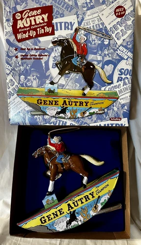 Gene Autry 2004 Vintage Reproduction Wind-Up Tin Toy By Schylling - NIB