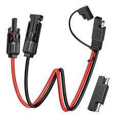  Solar Panel Connector Cable, 10AWG SAE Connector to Male & Female 1.15FT-10AWG