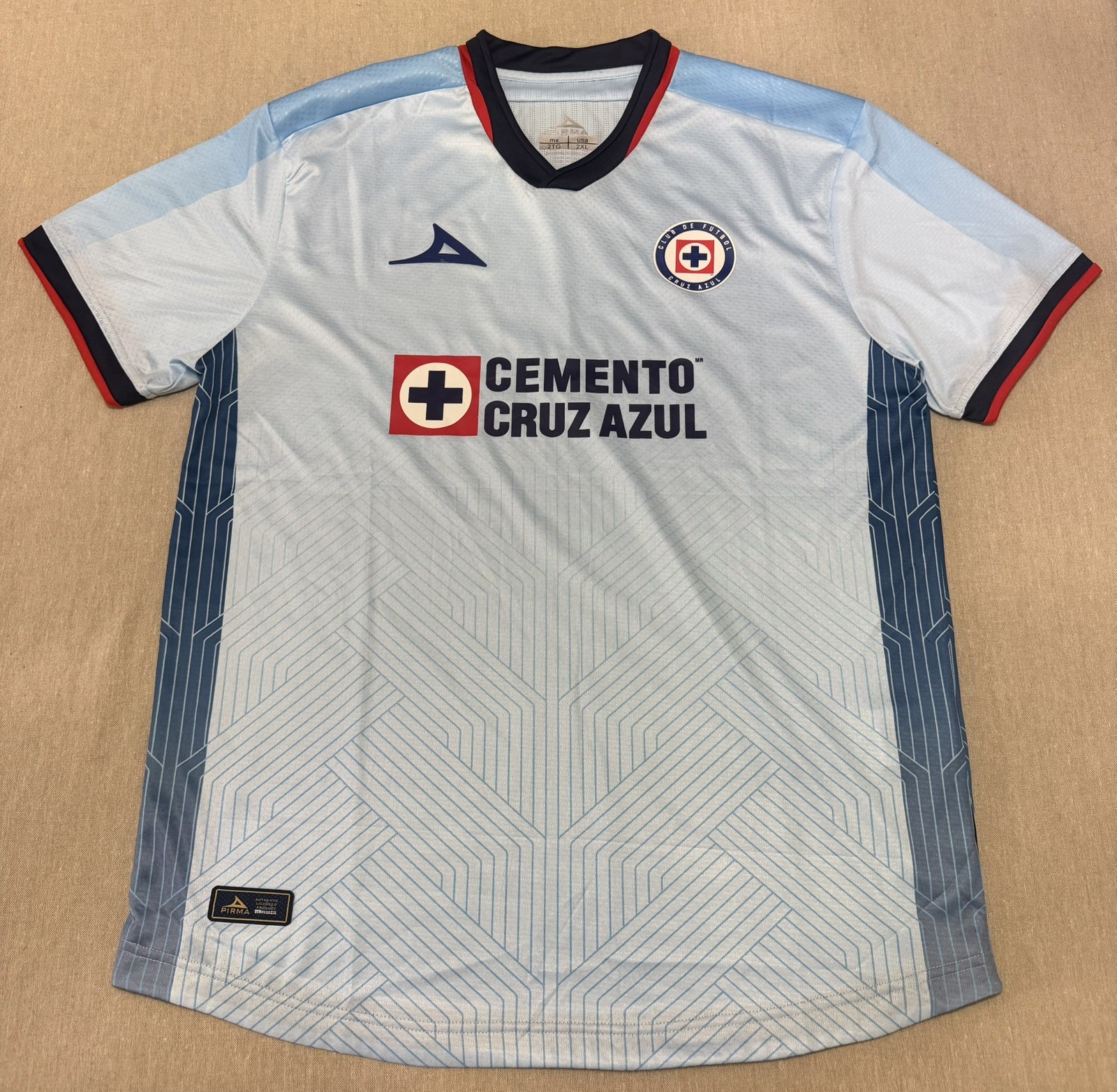 Pirma Men's Cruz Azul Soccer Jersey Baby Blue Mexico Liga MX Sz 2XL