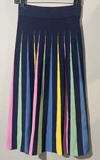 NEW Maeve Rainbow Pleated Contrast Skirt Size Small Was 158.00