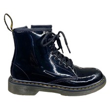 Dr. Martens Kids 1460J Black Patent Leather Side Zip Combat Boots Size US 1