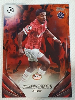 2023-24 Topps UEFA Club Competitions PSV Eindhoven Shurandy Sambo RC 27 parallel