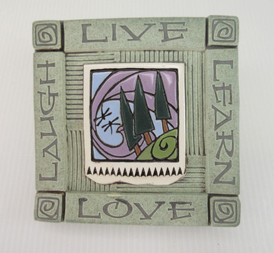 Ceramic Wall Plaque 'LIVE LAUGH LEARN LOVE' Michael Macone, Wisconsin Artist