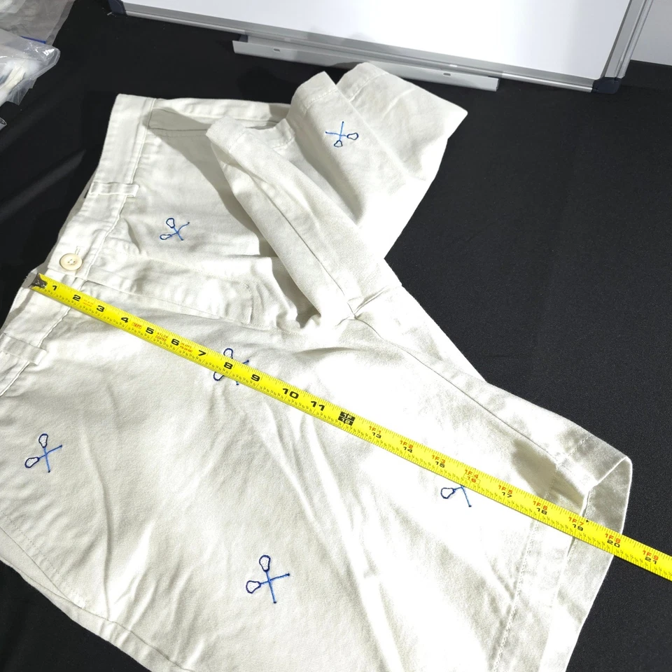 Pantalones Cortos Vineyard Vines Hombres 34 Caqui Golf Bordados Cruzados Estampado Completo Foto 3 de 4