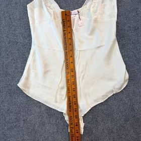 Vintage Victoria&rsquo;s Secret Lace Teddy Bodysuit Cream Spaghetti Strap Size L