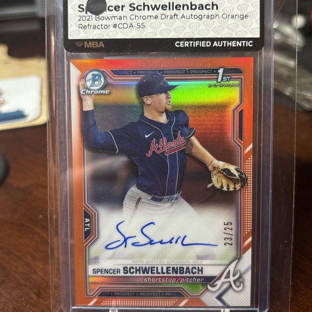 2021 Bowman Chrome Spencer Schwellenbach Bowman 1st Auto Orange Refractor /25