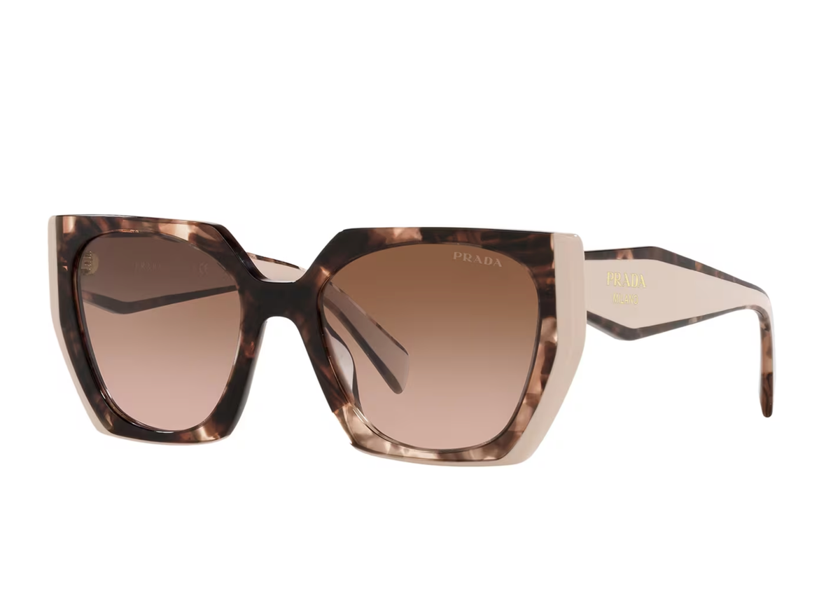 Prada PR15WS 01R0A6 Rectangle Sunglasses in Tortoise and Powder