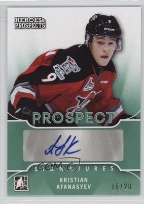 2015-16 Leaf ITG Heroes & Prospects Emerald 15/20 Kristian Afanasyev Auto 2a9