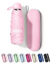 Mini Portable Travel Umbrella with Case - Compact Umbrellas for Rain  Sun UV...