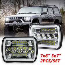 5x7 7x6 Led Headlight Fit 1986-1995 Jeep Wrangler Yj 1985-2001 Cherokee Xj