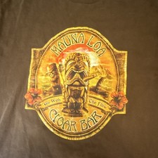 St. John's Bay Men's XL Graphic T-Shirt Brown Mauna Loa Cigar Bar Cotton