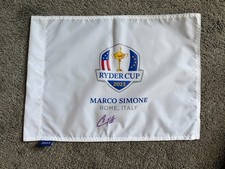 Tyrell Hatton Hand Signed 2023 Ryder Cup Rome Golf Flag with COA