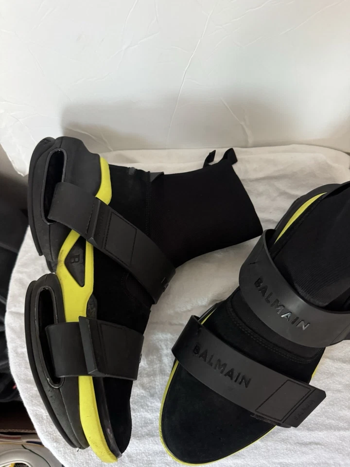 Zapatos deportivos Balmain para hombre BBold calcetín alto en gamuza negra talla 43 / EE. UU. 10 Foto 2 de 4