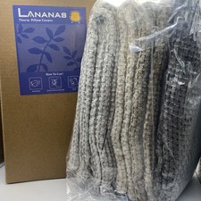 Lananas Throw Pillow Covers 18x18 Neutral Soft Decorative Fabric NEW Set of 4