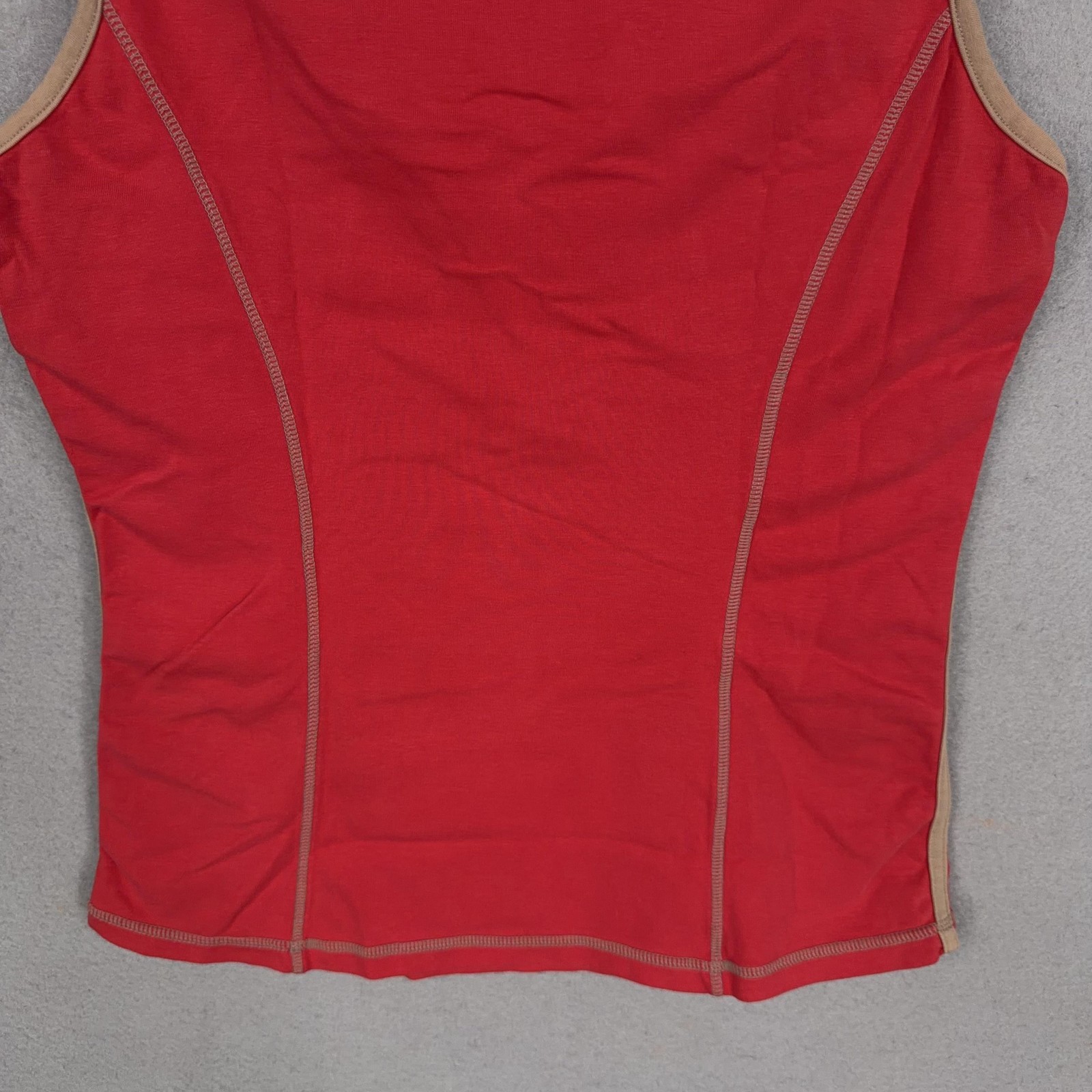 Goode Rider Shirt Womens Small Red Sleeveless Equestrian Riding Half Zip