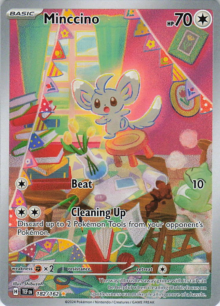Minccino 182/162 Illustration Rare Temporal Forces Pokemon Holo Near Mint
