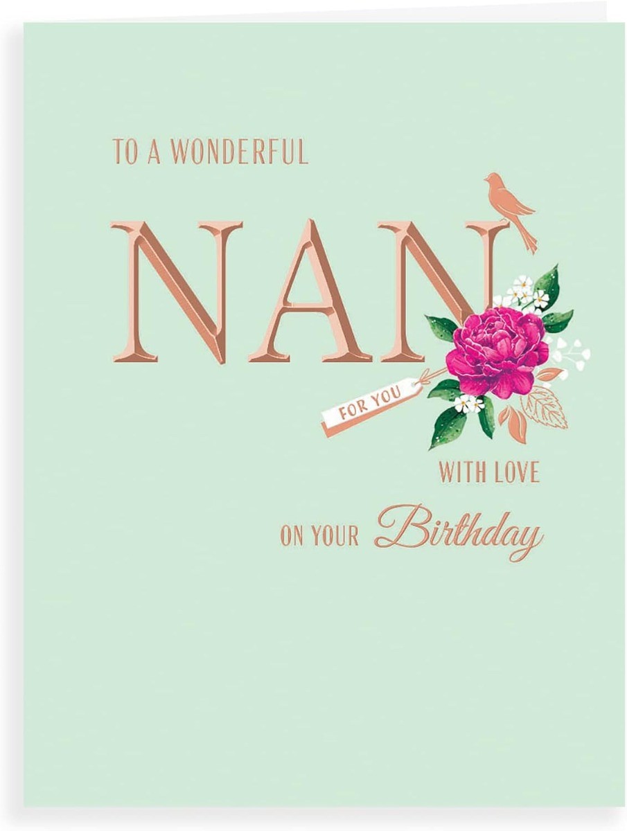 To A Wonderful Nan With Love On Your Birthday. 8x6 Inches (19x13cm)