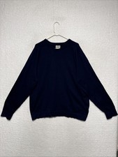 LL Bean Cashmere Blend Sweater Mens M Regular V Neck Pullover Fisherman Blue