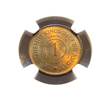 1949/AH1368 Jordan 1 Fil Coin NGC MS 64 RB FIL" is an error for "FILS