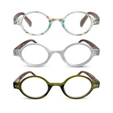 3-Pack Small Round Reading Glasses M-415