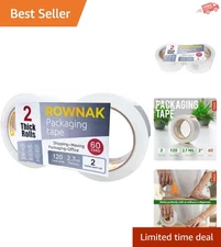 Strong Adhesive Packaging Tape - 2 Rolls, 2.0in x 60 Yards for Secure Sealing
