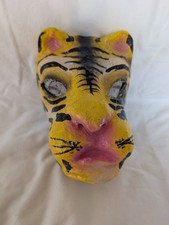 Vintage Paper Mache Tiger Mask Handmade