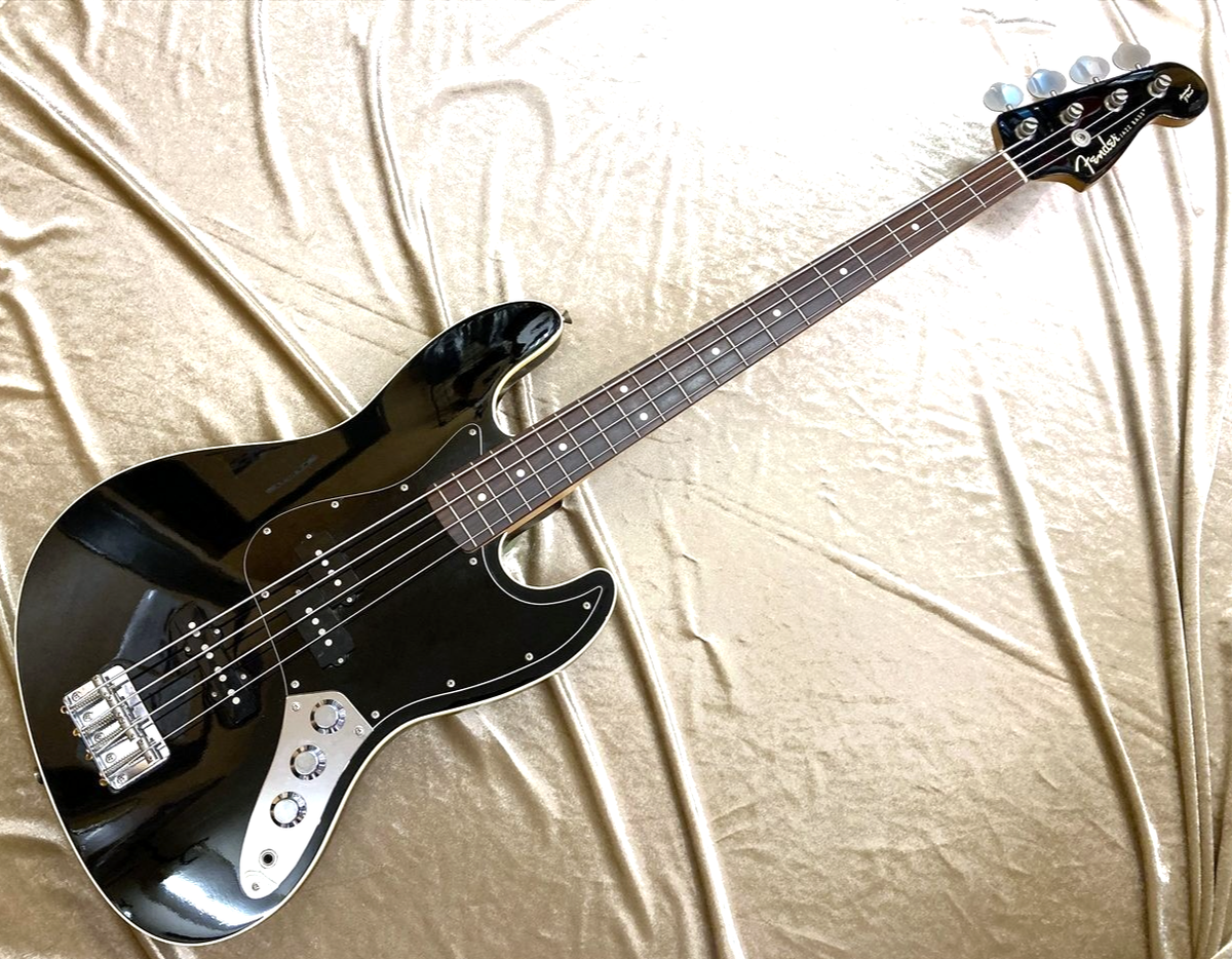 Fender Japan AJB-66 Aerodyne Jazz Bass Black Electric Bass Guitar