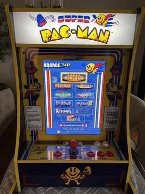Super Pac-Man 10 In 1 Games Arcade 1Up PartyCade Portable w/ Power Adapter