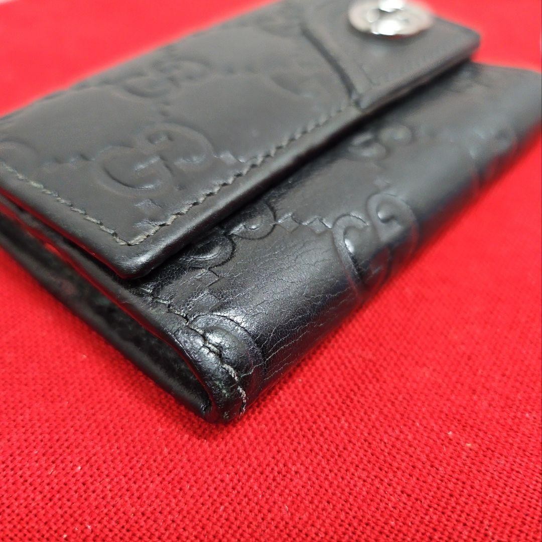 Gucci Interlocking G Key Case 6 Ring Leather Blac… - image 5