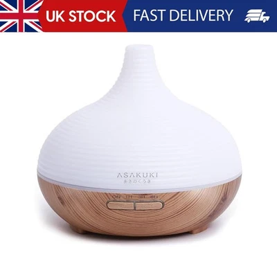 ASAKUKI 300ml Essential Oil Diffuser, Wood Grain Ultrasonic Aromatherapy Diffuse