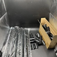 READ Set of 4 Wire Shelving Poles with 50 Pcs Plastic Shelf Clips Chrome Posts