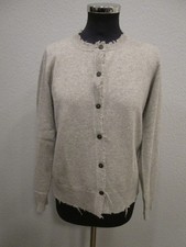 Bruno Manetti Strickjacke ausgefranster Rand Langarm grau Gr.TG44/38 (R81-01)