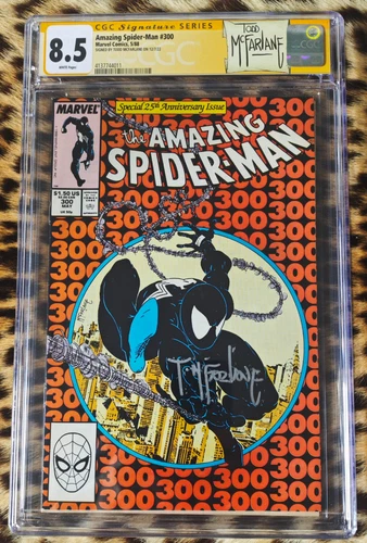 Amazing Spider-Man #300 CGC 8.5 SS Signed TODD MCFARLANE - 1st Venom - GRAIL KEY