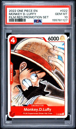 2022 ONE PIECE PROMOS RED PROMOTION CARD #022 MONKEY D. LUFFY PSA 10