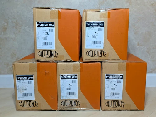 Dupont Tychem 2000 QC Coveralls XL Yellow w/ hood Qty:12 - PN: QC122BYLXL001200 - product listing photo