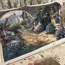 Vintage Woven Multicolor Tapestry Garden Landscape Architectural Tapestry Decor