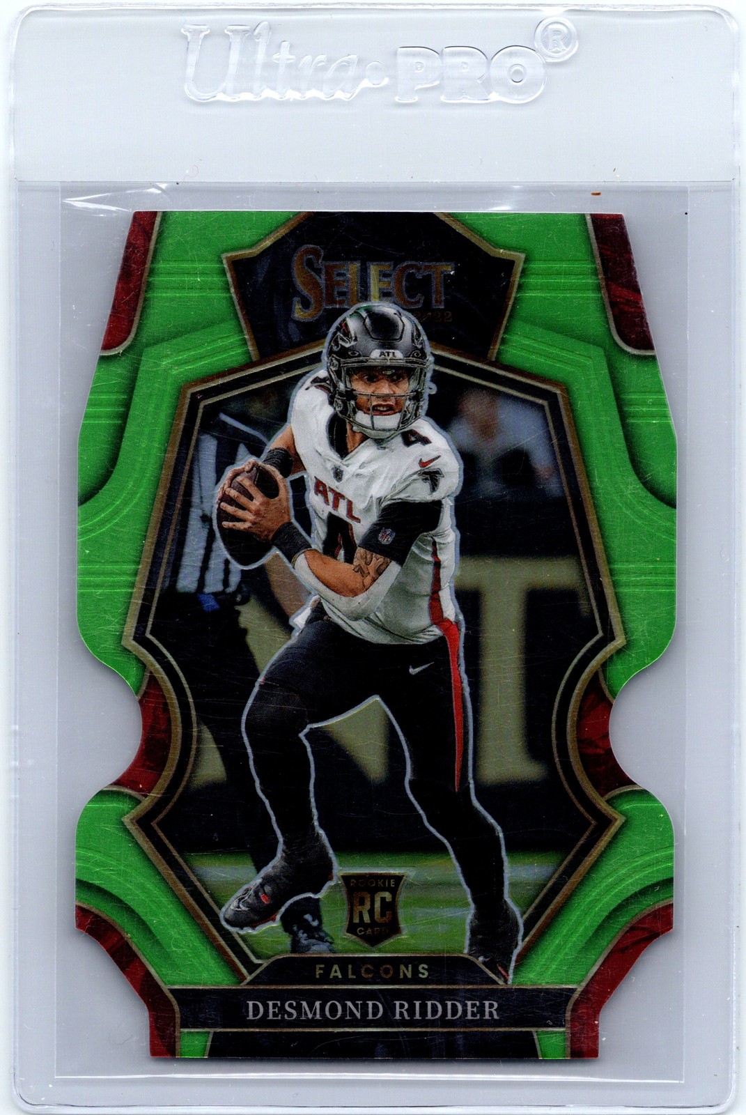 2022 Panini Select #36 Desmond Ridder Neon Green Prizm Die Cut #/299