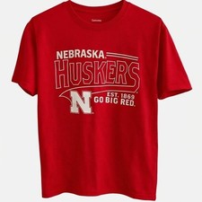 Nebraska Huskers T Shirt Go Big Red Graphic Tee Mens Large Red