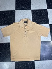 Vintage 70s Puritan Terry Cloth Polo Shirt Core Retro Dagger Collar Sz L