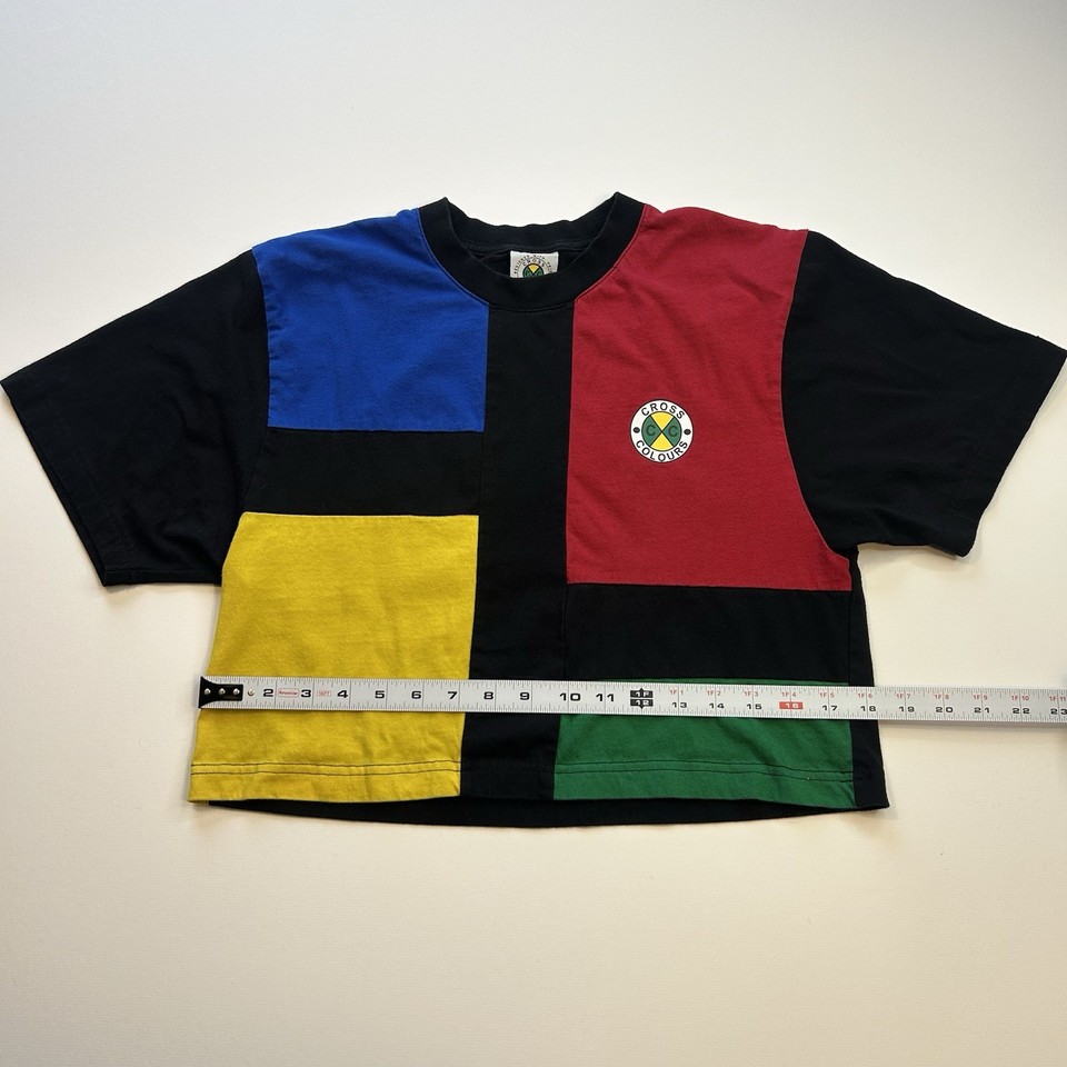 Cross Colors Color Block Crop T-shirt (Small) | eBay