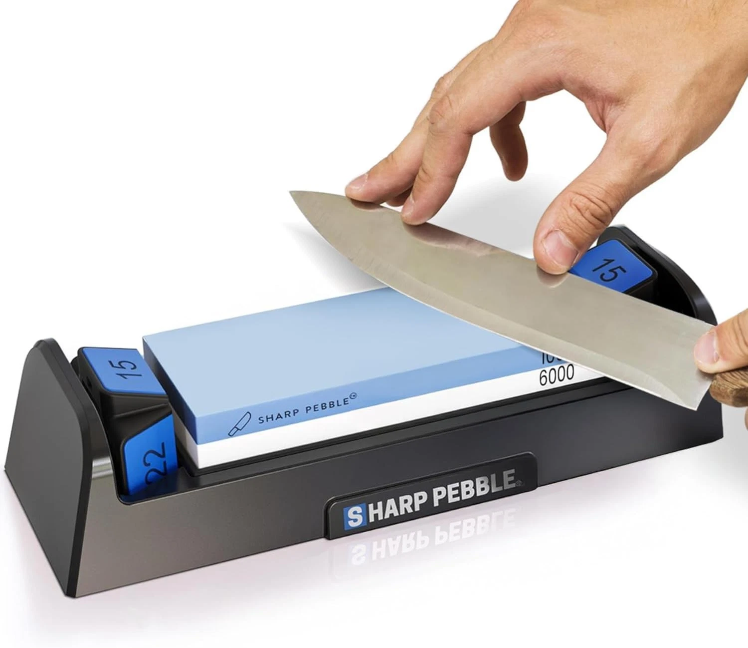 Sharp Pebble Complete Whetstone Knife Sharpening System – 1000/6000 Grit Wet Sto