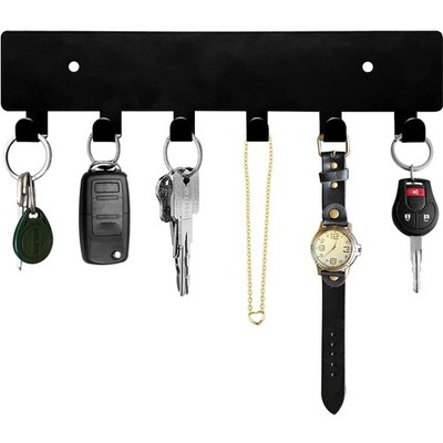Schlüsselhalter Wand Flur Schlüsselhaken selbstklebend Metall schwarz 6 Haken