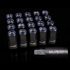 Muteki Lug Nut Set Hr50 14x1.5 20pc Black W Blue Ring Hr5007bu