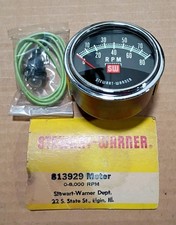Nos Vintage Stewart Warner Tachometer 8000 Rpm 813929 W Original Light 2 58