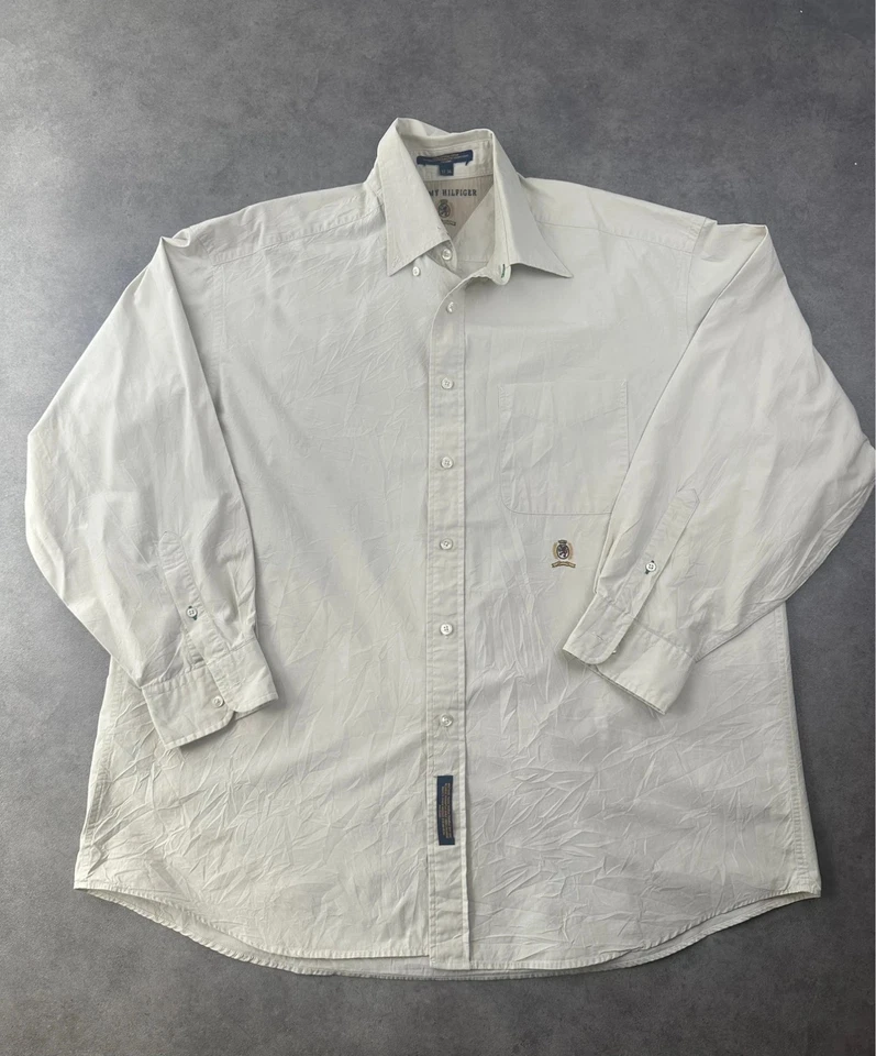 Chemise Tommy Hilfiger beige homme – Taille L – 100% coton - Photo 2/4