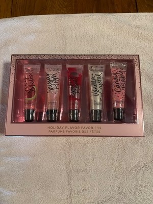 Victoria Secret Holiday Flavor Favorites 5 pc set Lip Gloss Open Box