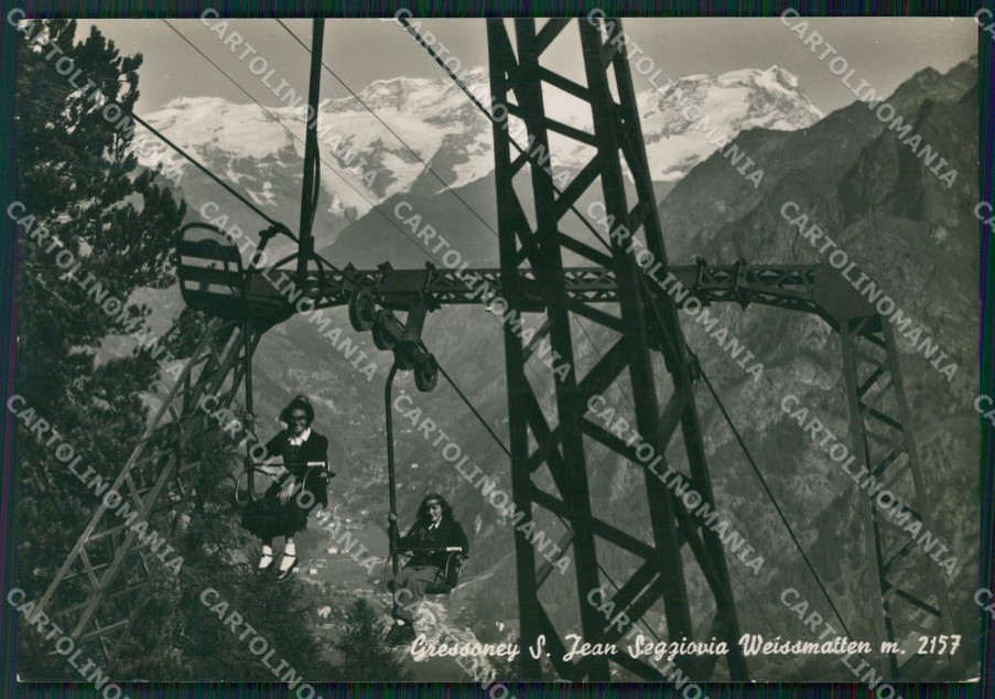 Aosta Gressoney Saint Jean Seggiovia Foto FG cartolina ZK5255